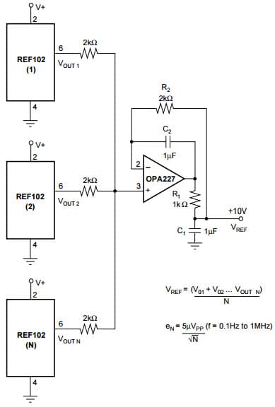 Typical Application for 10V Precision Voltage Reference using Precision Voltage Reference with Extremely Low Noise