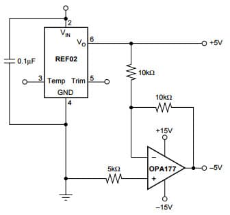 Typical Application for REF02, ±5V Precision Voltage Reference