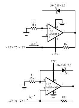 Typical Application for LM4050-N-Q1 Precision 1 micro-A to 1 mA Current Sources, Precision Micro-power Shunt Voltage Reference