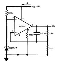 Typical Application for LM285-2.5-N Micro-power 10V Voltage Reference Diode