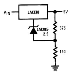 Typical Application for LM285-2.5-N Improving Regulation of Adjustable Regulators