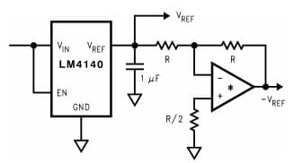 Typical Application for LM4140 Complimentary Outputs, High Precision Low Noise Low Dropout Voltage Reference