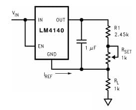 Typical Application for LM4140 Precision Programmable Current Source