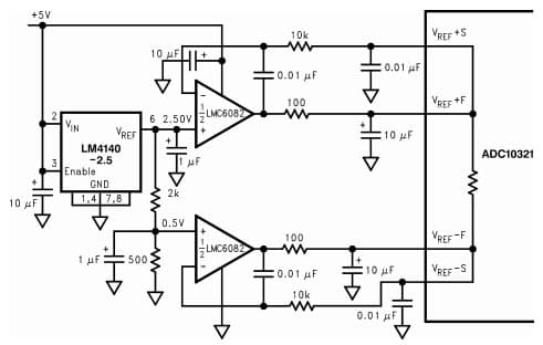 Typical Application for LM4140 High Precision Low Noise Low Dropout Voltage Reference