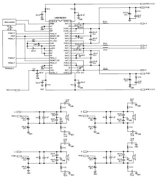 Typical Se Application for Tas5352 125-W Stereo Digital Amplifier Power Stage