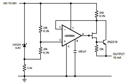 Typical Application for LM329 Positive Current Source Precision Voltage Reference