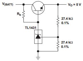 Typical Application for TL1431 Precision Regulator Voltage Reference