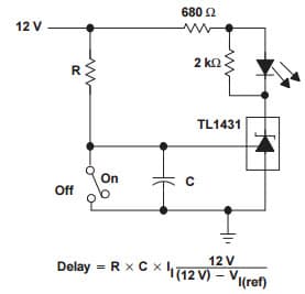 Typical Application for TL1431 Delay Timer Voltage Reference