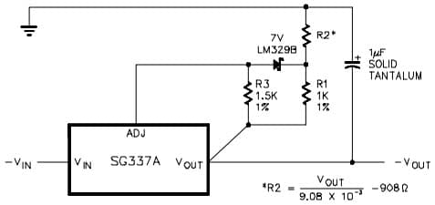 Typical Application for Sg137A 1.5 Amp Negative Adjustable Regulator for A High Stability Regulator