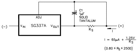 Typical Application for Sg137A 1.5 Amp Negative Adjustable Current Regulator