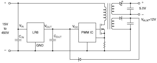 Typical Application SMPS Start-Up Circuit for LR645N8 high input voltage SMPS start-up/linear regulator