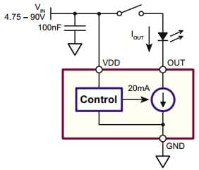 Typical Application for CL520 Linear Switched LED Driver