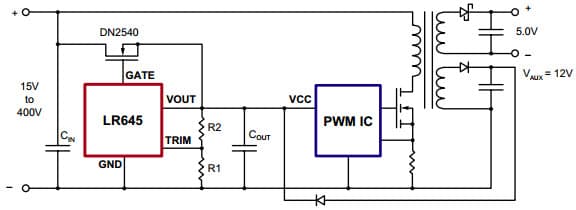 Typical Application for LR645 High Current SMPS Start-Up Circuit