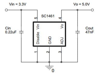 Typical Application for SC1461 Multi Mode Capless Charge Pump