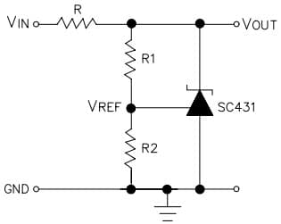 Typical Application for SC431 Adjustable Shunt Regulator