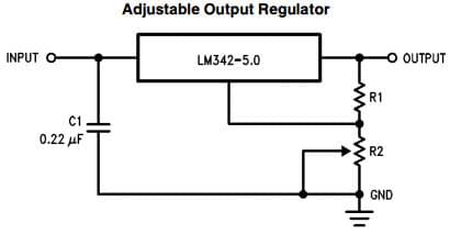 Typical Application Circuit for LM342 3-Terminal Positive Adjustable Output Regulator