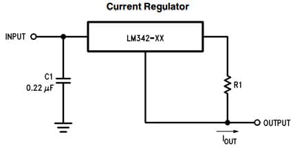 Typical Application Circuit for LM342 3-Terminal Positive Current Regulator