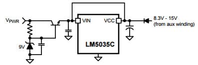 Typical Application Circuit for LM5035C Start-Up Regulator for VPWR >100V