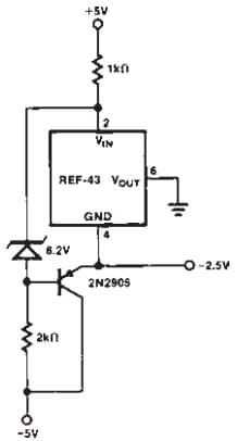 Typical Application for REF43 -2.5V Low Power Precision Voltage Reference