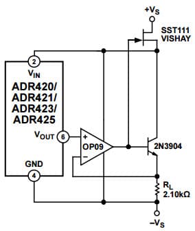 Typical Application for ADR421 2.5V High Voltage Floating Current Source