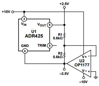 Typical Application for ADR421 Ultraprecision, Low Noise, 2.5V XFET Output Voltage Reference