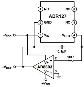 Typical Application for ADR127 Precision, Micro-power LDO Voltage References in TSOT-23