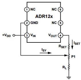 Typical Application for ADR127 Precision, Micro-power LDO Voltage References in TSOT-23