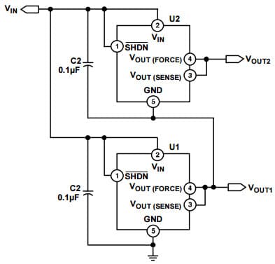 Typical Application for ADR392B 4.096 Vout Micro-power, Low Noise Precision Voltage Reference