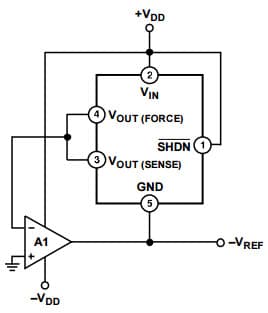 Typical Application for ADR392B 4.096 Vout Micro-power, Low Noise Precision Voltage Reference