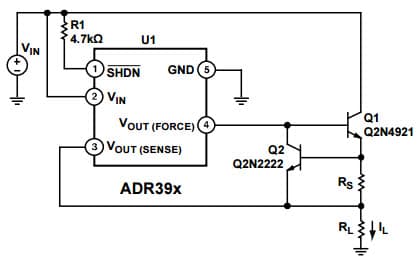 Typical Application for ADR392B 4.096 Vout Micro-power, Low Noise Precision Voltage Reference