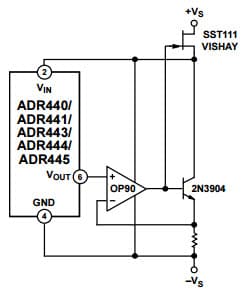 Typical Application for ADR445A 5 Vout Ultra Low Noise, LDO XFET Voltage Reference with Current Sink and Source