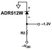 Typical Operating Circuit for ADR512W 1.2V Precision Low Noise Shunt Voltage Reference