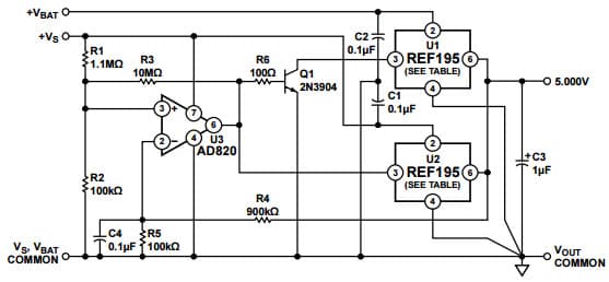 Typical Application for REF198 Precision Micro-power, Low Dropout Voltage Reference