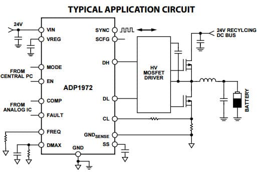 Typical Application for ADP1972 Buck or Boost, PWM Controller for Battery Test Solutions