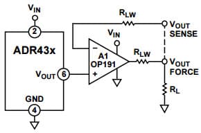 Typical Application for ADR435B 5 Vout Ultra Low Noise XFET Voltage Reference with Current Sink and Source Capability