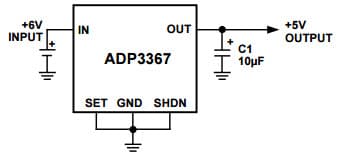 Typical Application for ADP3367 Low-Dropout Linear Voltage Regulator