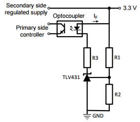 Typical Application for TLV431 1.24V Cost effective shunt regulator