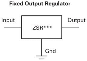 Typical Application for ZSR300GTA 3 Volt fixed positive Voltage Regulator