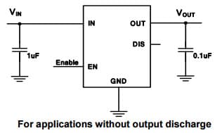 Typical Application for AP2280-1 Single Channel Slew Rate Controlled Load Switch for Applications without output discharge