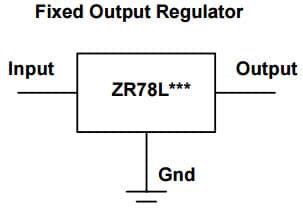 Typical Application for ZR78L05 5 Volt Positive Fixed Output Regulator