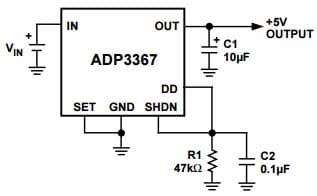 Typical Application for ADP3367 Low-Dropout Linear Voltage Regulator