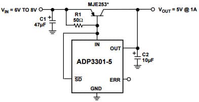 Typical Application for ADP3301 High Output Current Linear Regulator