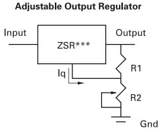 Typical Application for ZSR300GTA 3 Volt adjustable positive Voltage Regulator