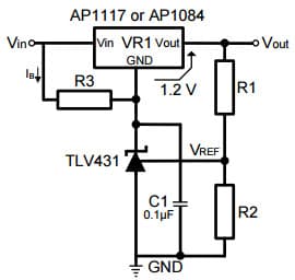 Typical Application for TLV431 Adjustable Linear Voltage Regulator