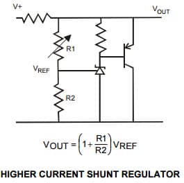 Typical Application for ZR431 Adjustable Precision Zener Shunt Regulator