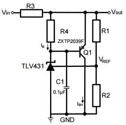 Typical Application for TLV431 High Current Shunt Regulator