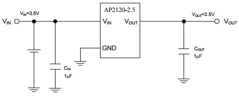 Typical Application for AP2120 High Speed, Extremely Low Noise LDO Regulator