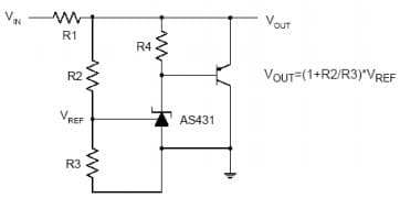 Typical Application for AS431 High Current Shunt Regulator