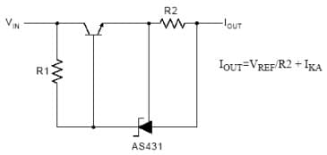 Typical Application for AS431 Current Source or Current Limit Regulator