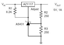 Typical Application for AS431 Precision 5V/1A Regulator